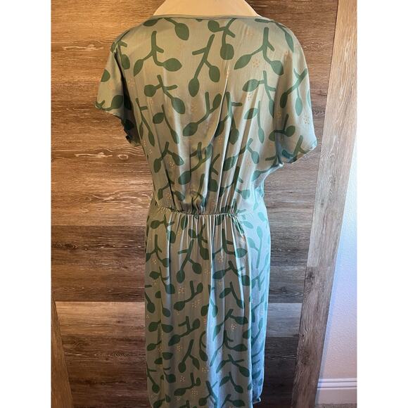 Numph Dress Green Short Pockets Designer Floral Pockets - Picture 7 of 12